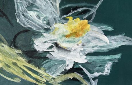 Heidi Jerger, Weisse Blume, 50cm x 50cm