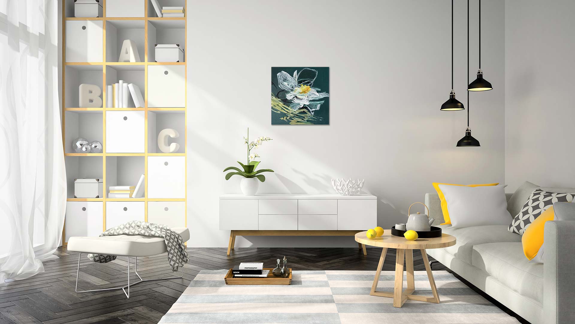 Weisse Blume Mockup 50 x 50cm