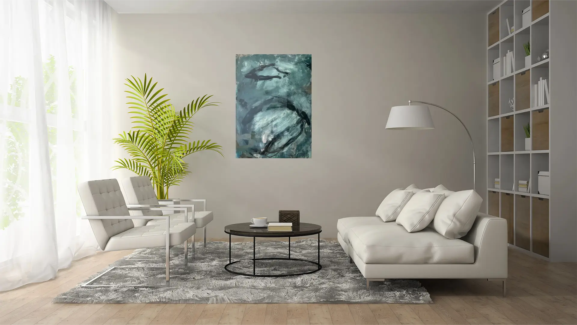 Wolkenweben III Mockup 110 x 65cm